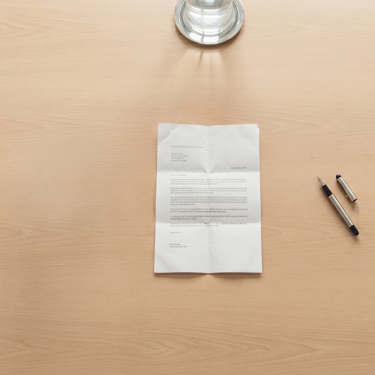 Kündigungsschreiben mit Stift auf dem Schreibtisch — schriftlich, eigenhändig unterschrieben und gegen Empfangsbestätigung übergeben